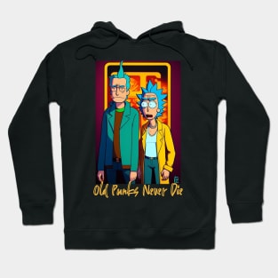 Old Punks Never Die (cartoon punk rockers) Hoodie